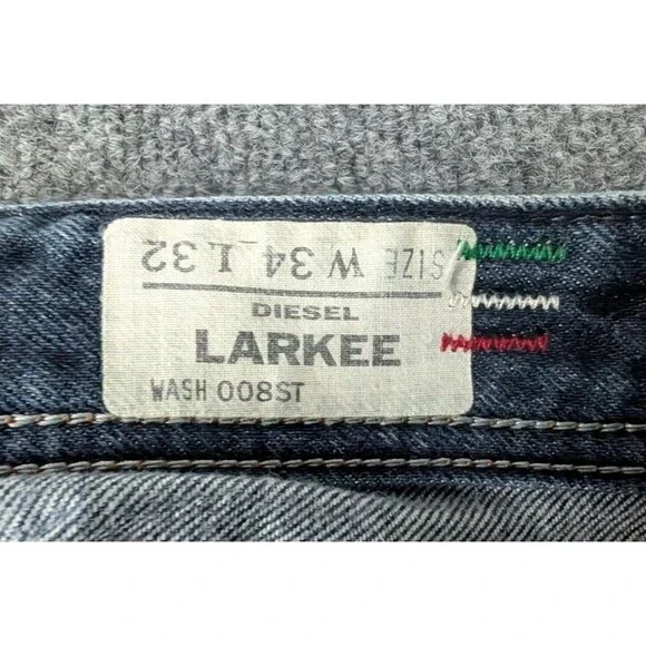 Diesel Mens Larkee Jeans Size 34x32 Buttonfly Distressed